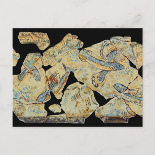 Carte Postale peinture de poisson grecque antique fresque art mu