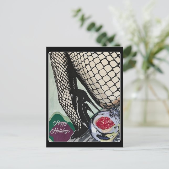 Carte Postale Peinture de 'poissons de fête' sur une (Debout devant)