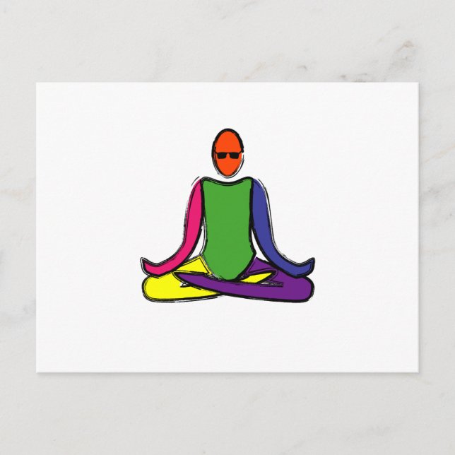 Carte Postale Peinture de pose de lotus yoga. (Devant)