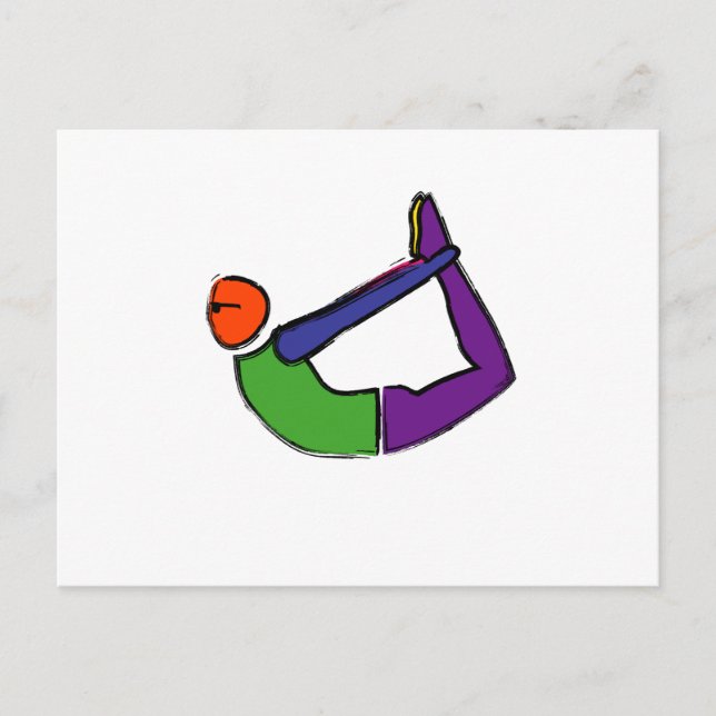 Carte Postale Peinture de pose de yoga arc. (Devant)