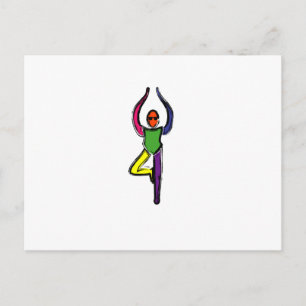 Carte Postale Peinture de pose de yoga d'arbre.