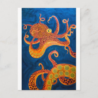 Carte Postale peinture de poulpe