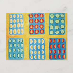 Carte Postale Peinture de préparation de salade