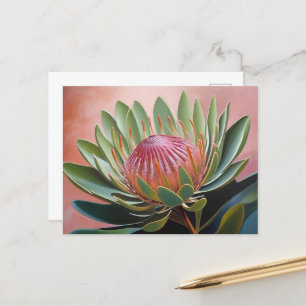Carte Postale Peinture de Protea étonnante Vibrant Floral