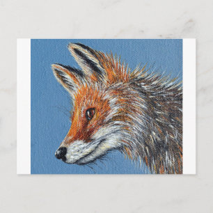 Carte Postale Peinture de renard