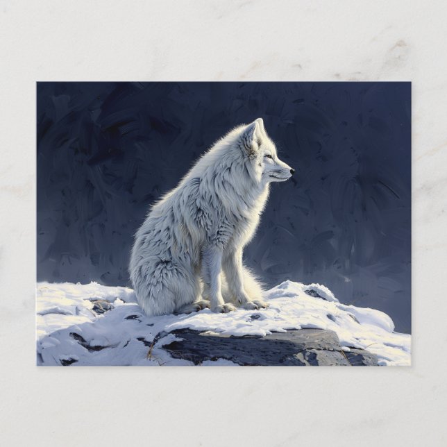 Carte Postale Peinture de renard arctique (Devant)