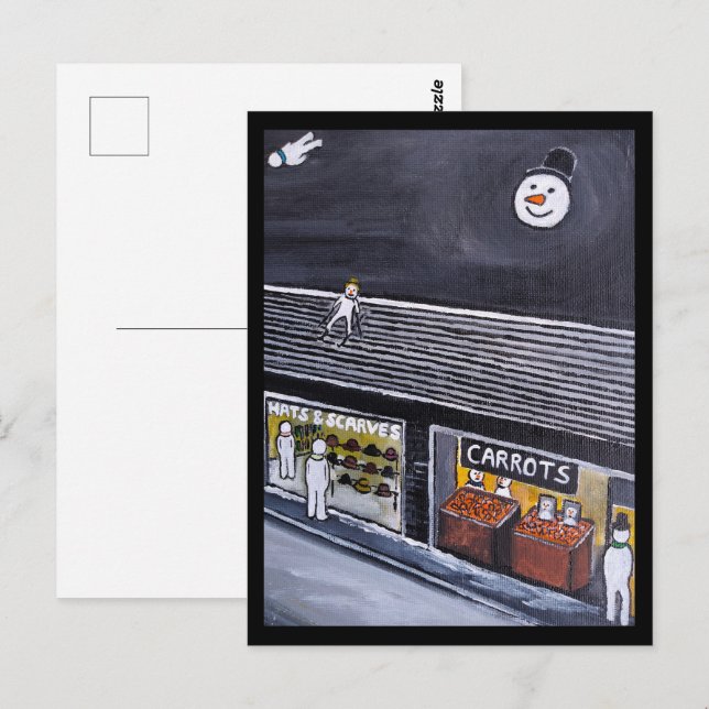 Carte Postale Peinture de Snow Town par Alfred Fox (Devant / Derrière)