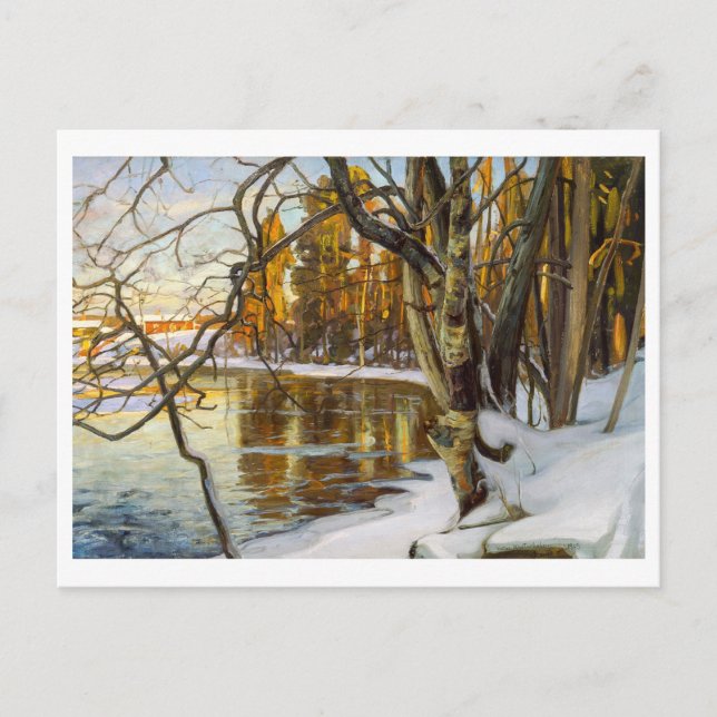 Carte Postale Peinture de soleil d'hiver par Westerholm (Devant)