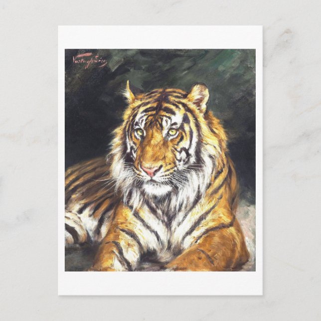 Carte Postale Peinture de Tigre (Devant)