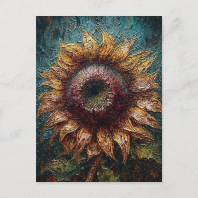 Carte Postale Peinture de tournesol (Devant)