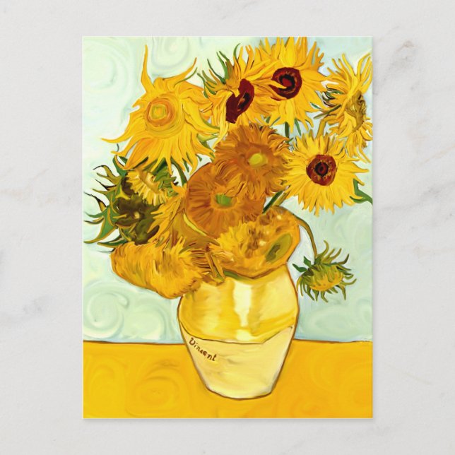 Carte Postale Peinture de tournesol jaune de Vincent Van Gogh 18 (Devant)