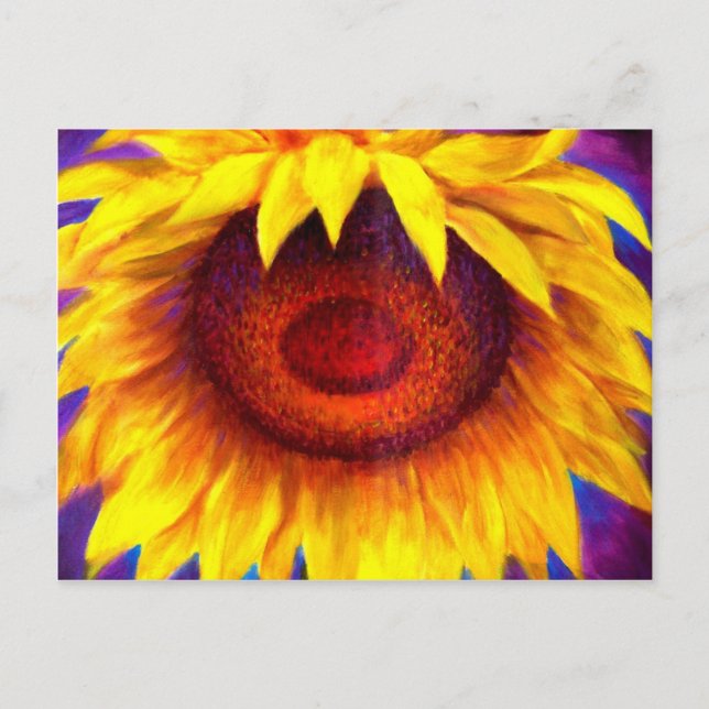 Carte Postale Peinture de tournesol - Multi (Devant)