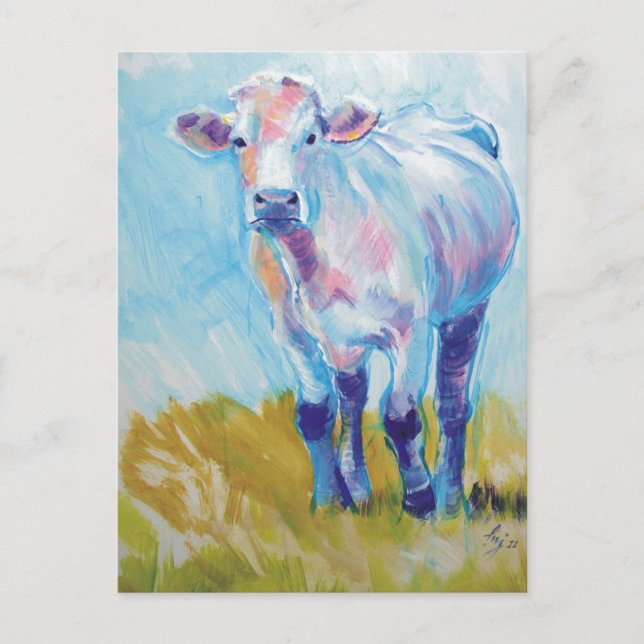 Carte Postale Peinture de vache (Devant)