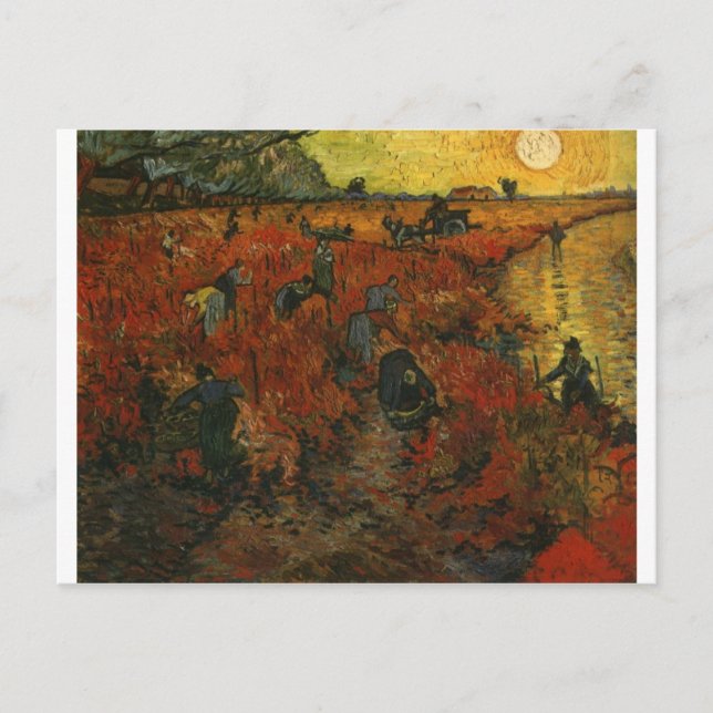 Carte Postale Peinture de Van Gogh : Le vignoble rouge (Devant)