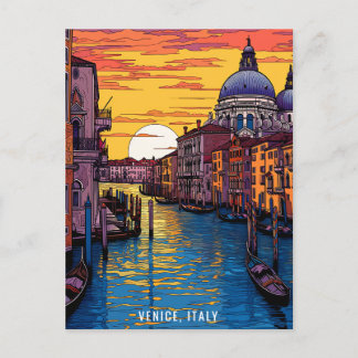 Carte Postale Peinture de Venise au coucher du soleil | Italie |