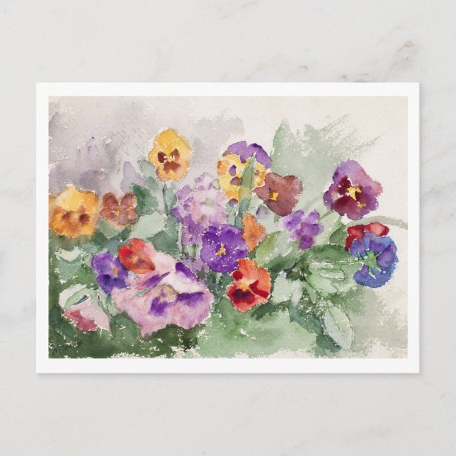 Carte Postale Peinture de violets par Maria Wiik (Devant)