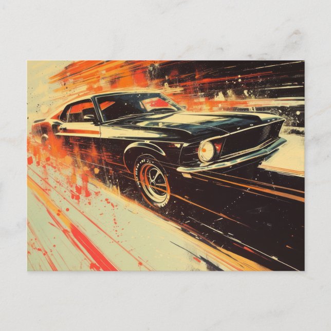 Carte Postale Peinture de voiture vintage  (Devant)