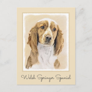 Carte Postale Peinture de Welsh Springer Spaniel - Art canin ori
