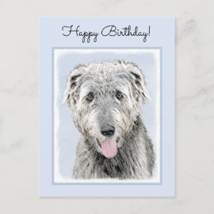 Carte Postale Peinture de Wolfhound irlandais - Joli art origina
