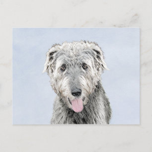 Carte Postale Peinture de Wolfhound irlandais - Joli art origina
