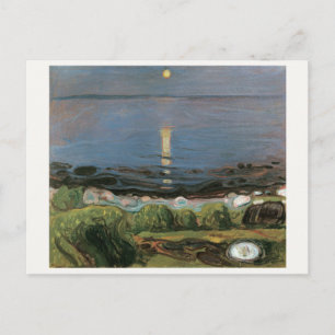 Carte Postale Peinture d'Edvard Munch, Nuit d'été sur la plage