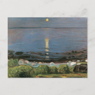 Carte Postale Peinture d'Edvard Munch, Nuit d'été sur la plage
