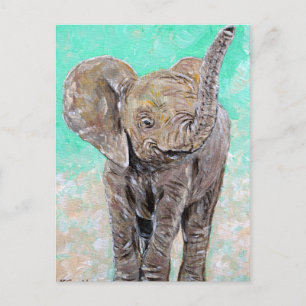Carte Postale Peinture des éléphants de bébé