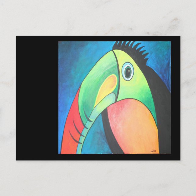 Carte Postale Peinture dessinée Toucan Childlike (Devant)