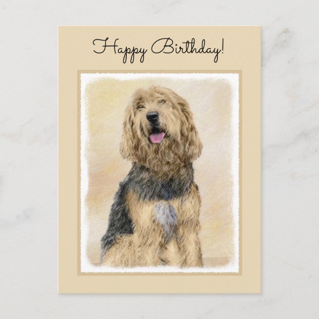 Carte Postale Peinture d'Otterhound - Joli art original de chien (Devant)