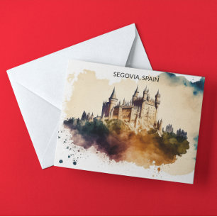 Carte Postale Peinture du château de Ségovie Espagne