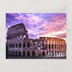 Carte Postale Peinture du Colisée à Rome au coucher du soleil Ca