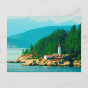 Carte Postale Peinture du phare de la montagne Vancouver BC