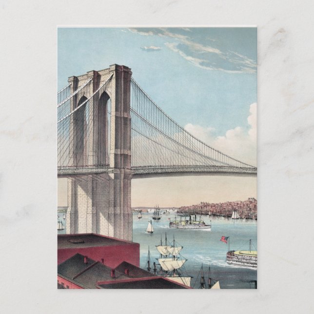Carte Postale Peinture du pont Brooklyn (Devant)