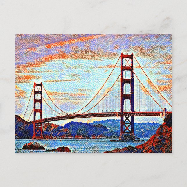 Carte Postale Peinture du pont Golden Gate (Devant)