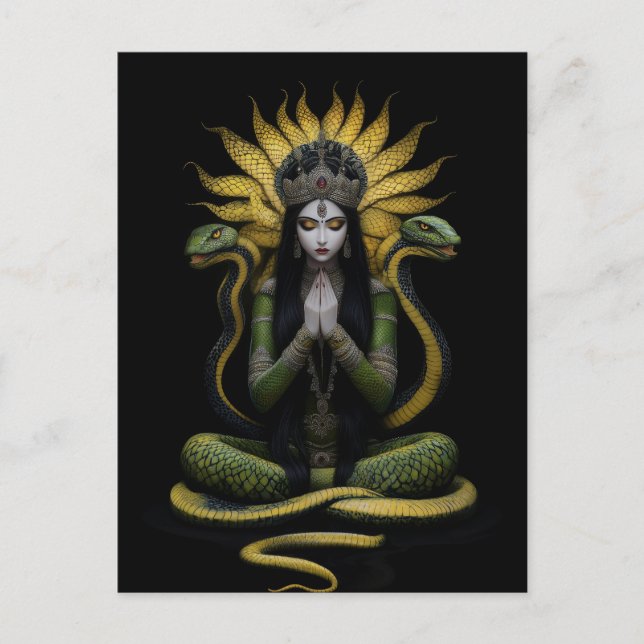 Carte Postale Peinture du portrait de la reine Naga Kanya Snake  (Devant)