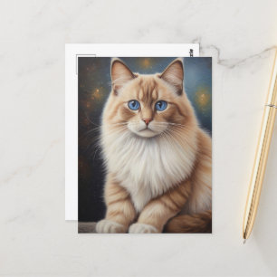 Carte Postale Peinture élégante de chats Ragdoll