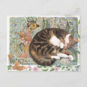 CARTE POSTALE PEINTURE EN CHAT