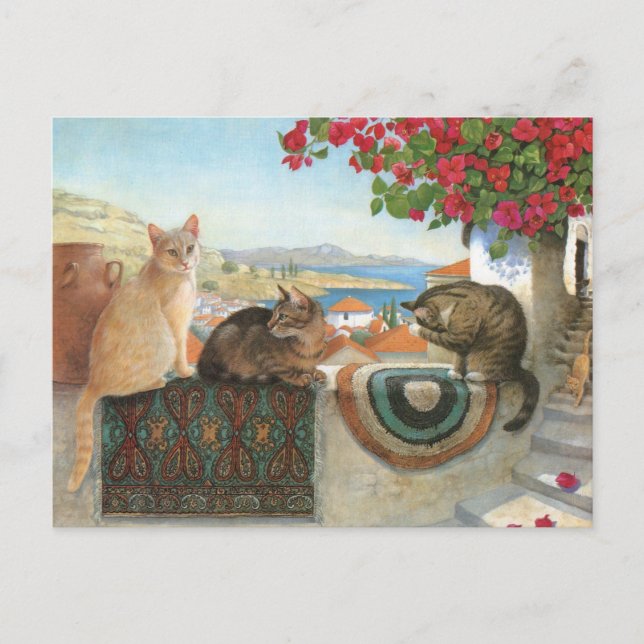 CARTE POSTALE PEINTURE EN CHAT (Devant)