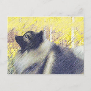 Carte Postale Peinture en teint de Keeshond - jolie art original