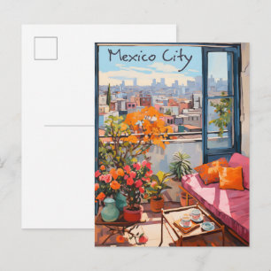 Carte Postale Peinture esthétique de la ville de Mexico