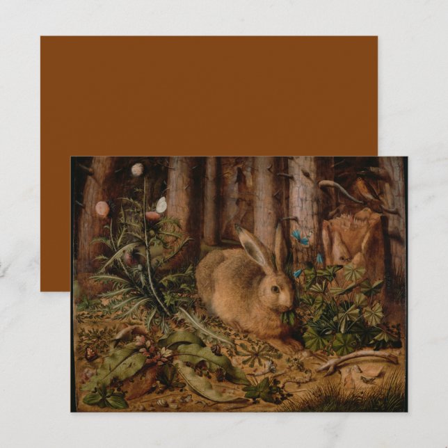 Carte Postale Peinture européenne pour l'année du lapin et Noël  (Devant / Derrière)