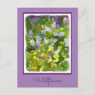 Carte Postale Peinture fleur sauvage Impasto - Art Fleur Origina