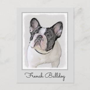 Carte Postale Peinture française de Bulldog (Pied de broche) - A
