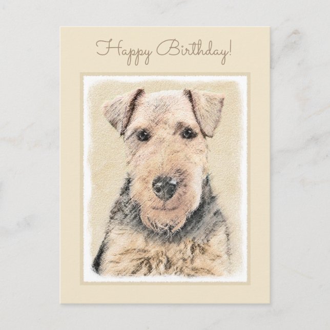 Carte Postale Peinture galloise Terrier - Cute Original Chien Ar (Devant)
