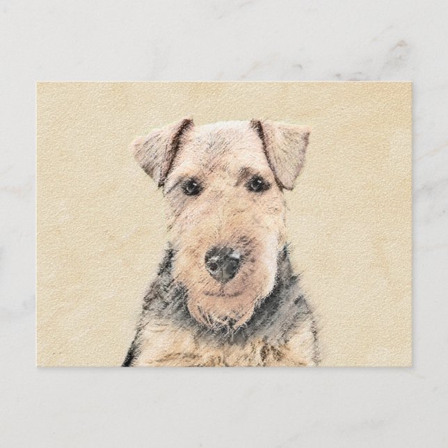 Carte Postale Peinture galloise Terrier - Cute Original Chien Ar (Devant)
