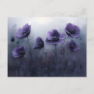 Carte Postale Peinture gothique à fleurs violettes