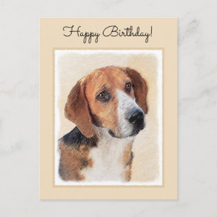 Carte Postale Peinture Harrier - Joli art original chien