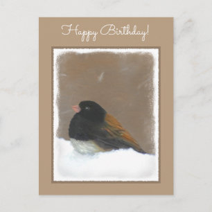 Carte Postale Peinture Junco foncée - Art original pour oiseaux