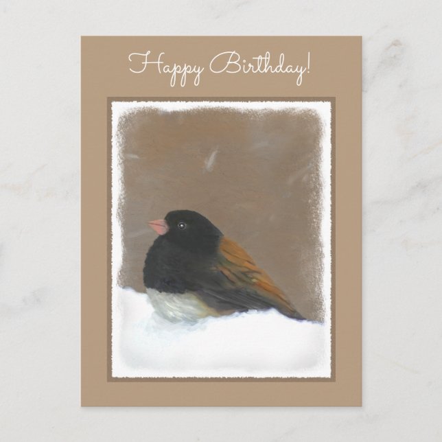 Carte Postale Peinture Junco foncée - Art original pour oiseaux (Devant)
