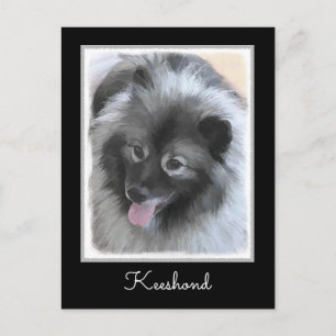 Carte Postale Peinture Keeshond Bailey - Cute Original Chien Art